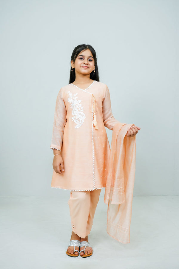 Peach Embroidered 3-Piece Set Sheep
