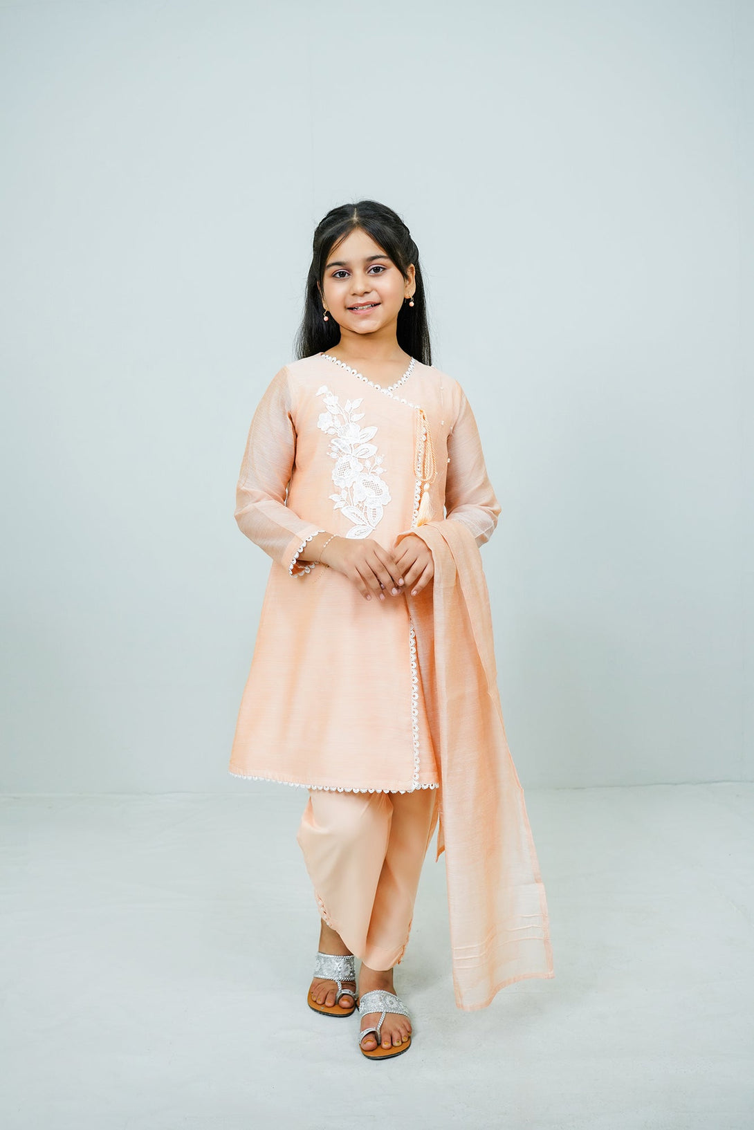 Peach Embroidered 3-Piece Set Sheep
