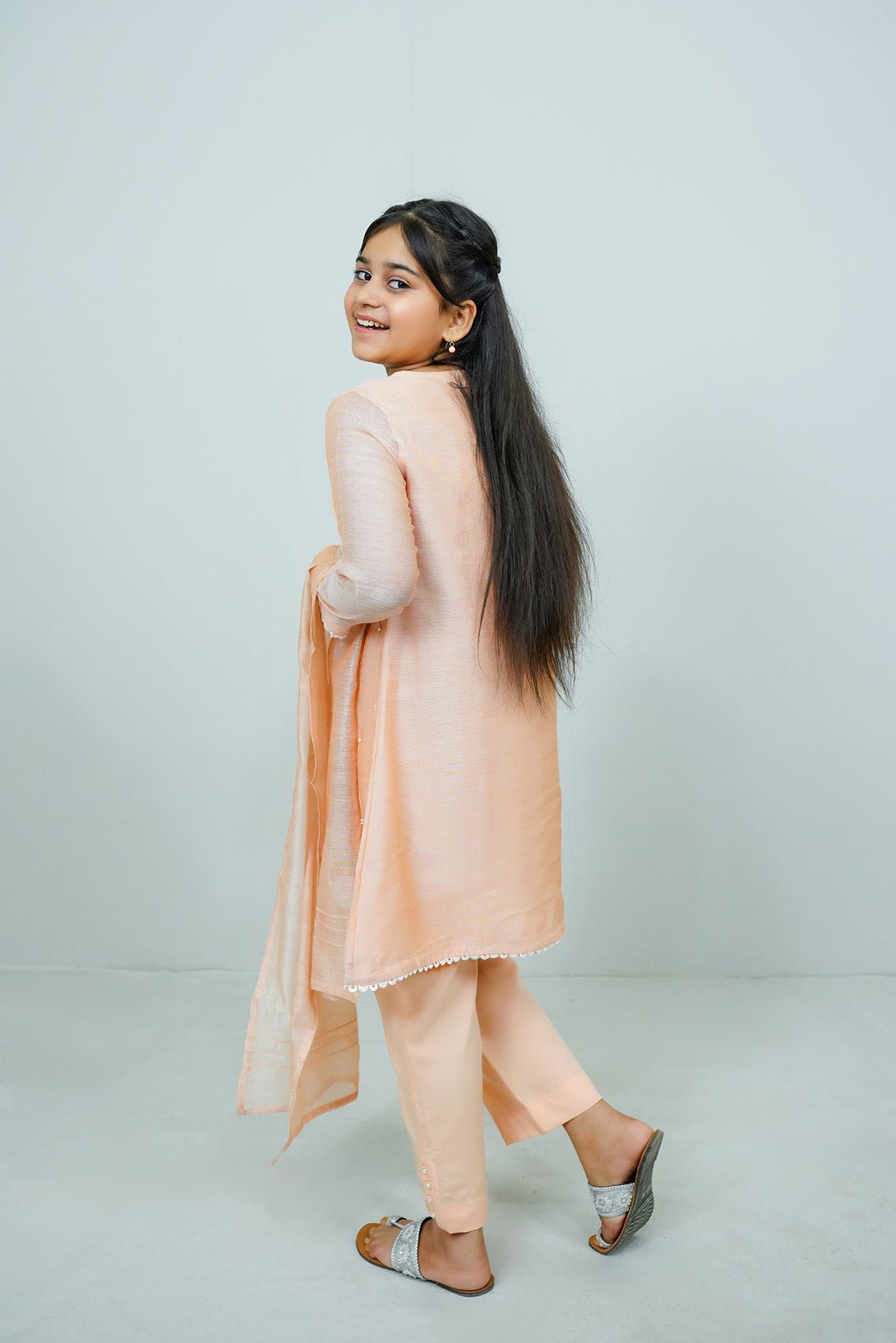 Peach Embroidered 3-Piece Set Sheep