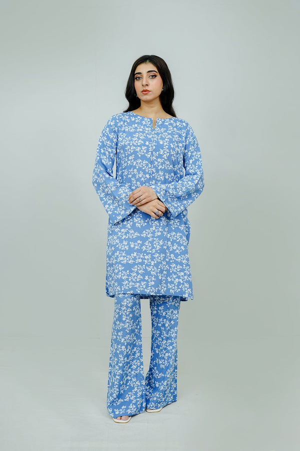 Printed Blue Embroidered Stitched Sheep