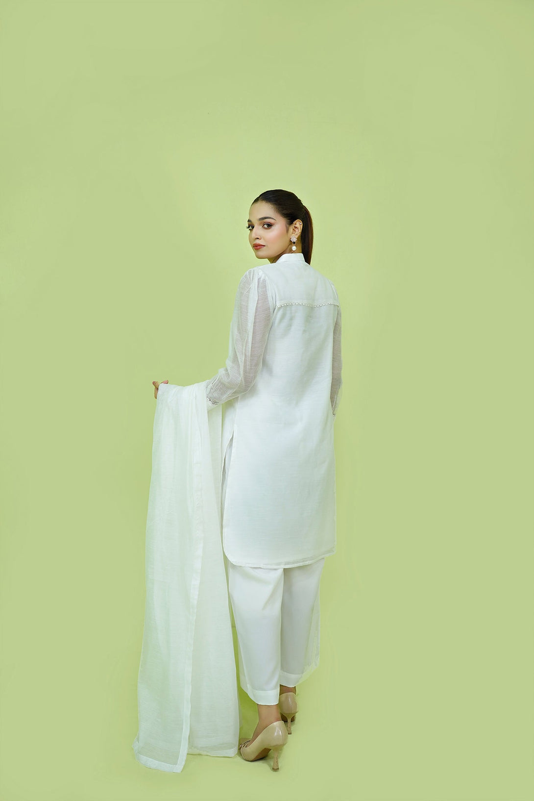 White Embroidered 3-Piece Set Sheep