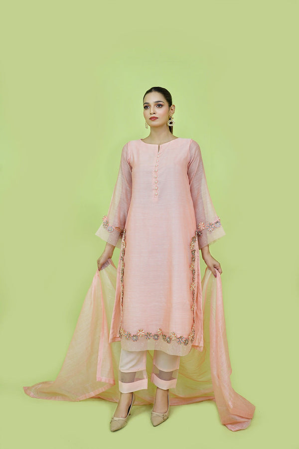 Pink Embroidered 3-Piece Set Sheep