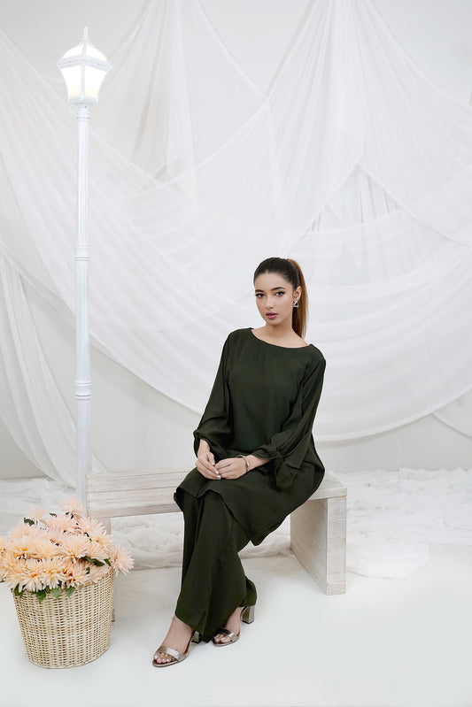 Crystal Elegance - Dark Green Dress