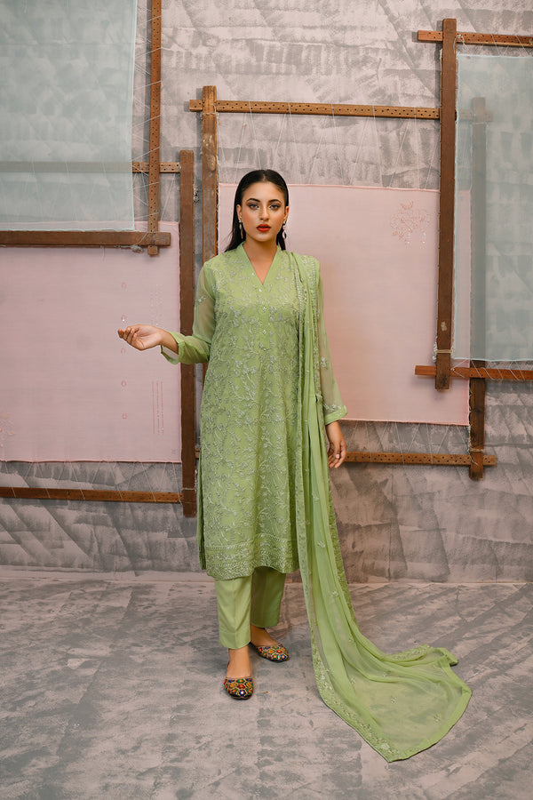 Classic Dhani Embroidered stitched 3-piece - Sheep