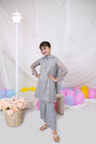 Grey Embroidered Chiffon