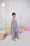 Grey Embroidered Chiffon