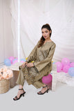 Dark Beige Embellished Katan Silk Set