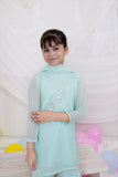 Aqua Embroidered Chiffon