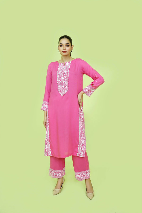 Clasasic Pink Embroidered stitched Sheep