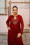 Classic Maroon Embroidered stitched 3-piece