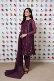 Classic Purple Embroidered stitched 3-piece