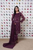 Classic Purple Embroidered stitched 3-piece