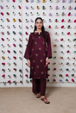 Clasasic Maroon Embroidered stitched 2 piece