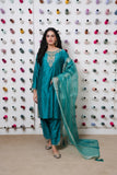 Classic Sea Green  Embroidered stitched 3-piece