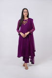 Aegean PURPLE Hand-Embellished Chiffon 3 Piece stitched