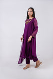 Aegean PURPLE Hand-Embellished Chiffon 3 Piece stitched