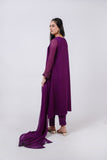 Aegean PURPLE Hand-Embellished Chiffon 3 Piece stitched