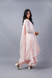 Baby pink chiffon hand-embellished 3-Piece Stitched