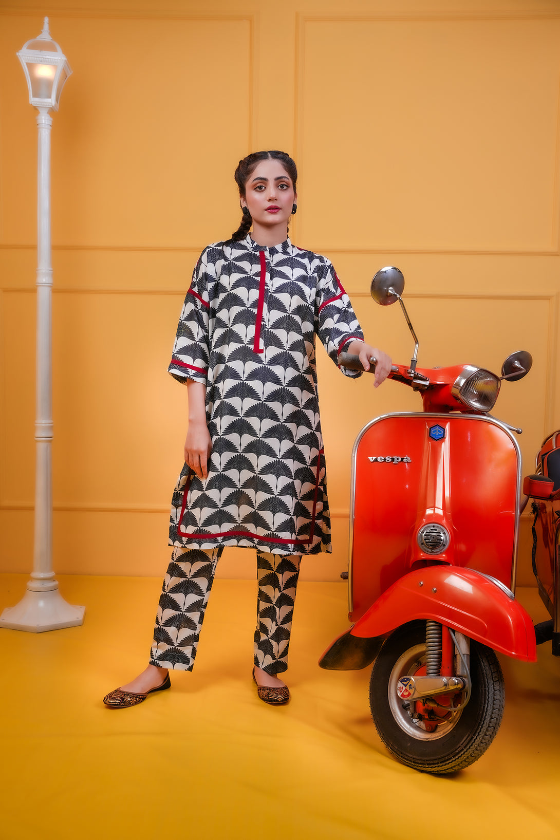 Chic Black and Red Printed Co-ord Set - Sheep