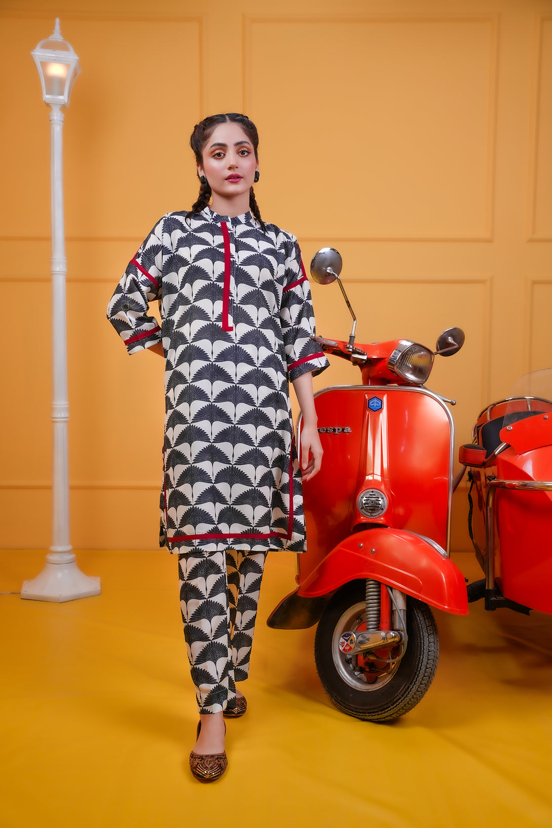 Chic Black and Red Printed Co-ord Set - Sheep
