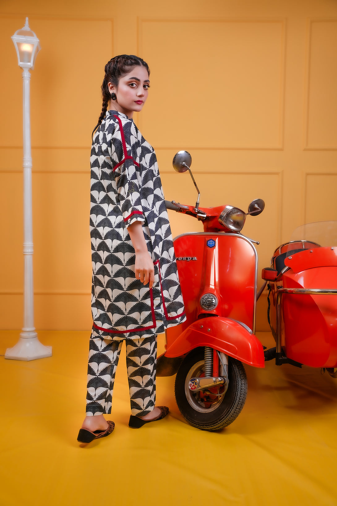 Chic Black and Red Printed Co-ord Set - Sheep