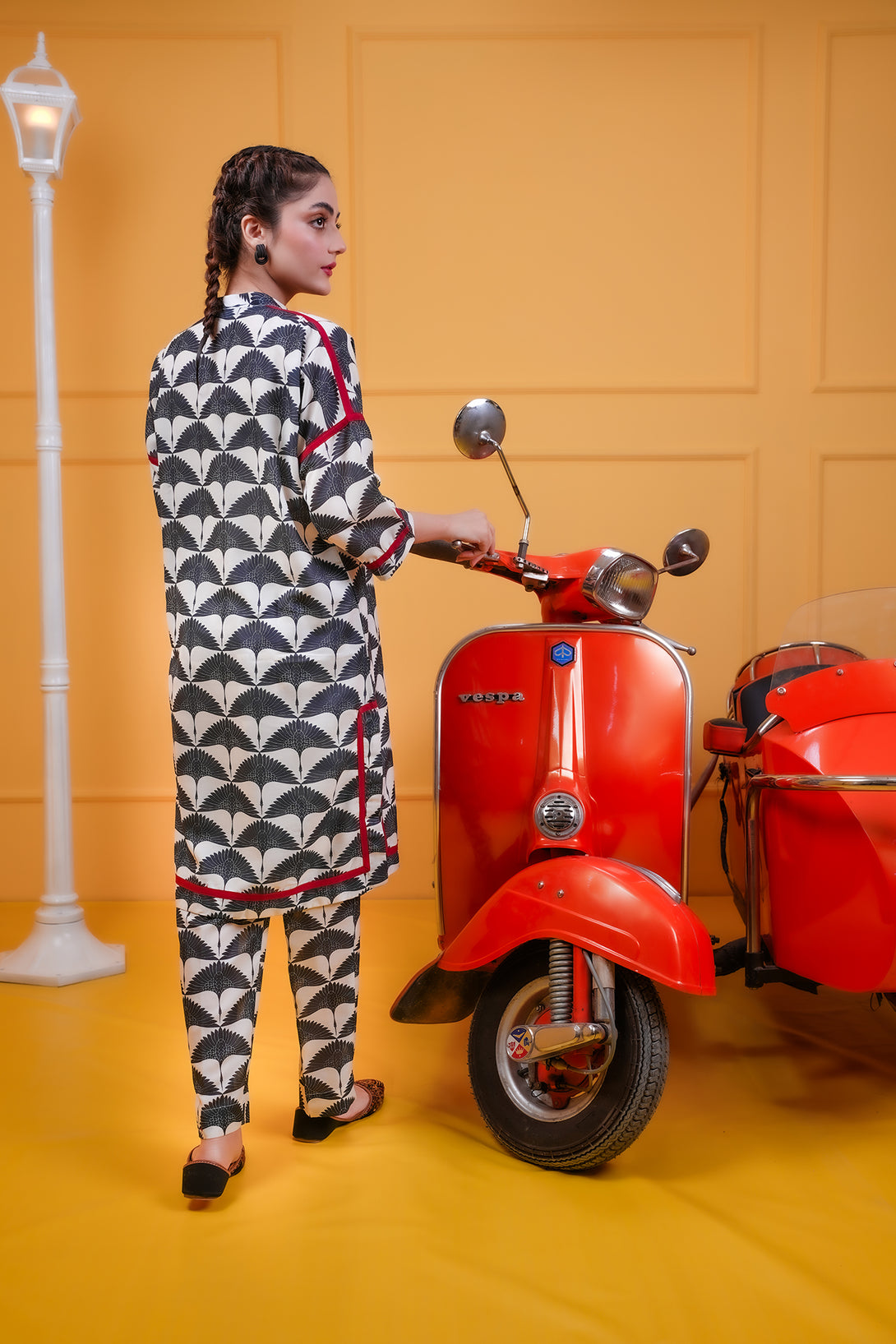 Chic Black and Red Printed Co-ord Set - Sheep