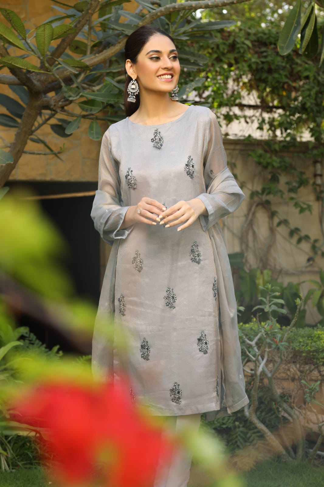 Sabina Hand Embellished shirt with pants & dupatta 3-Piece Stitched - Sheep