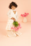 Jade Jacquard shirt with gharara & dupatta