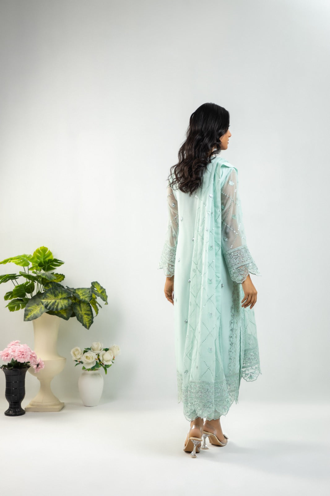 Jaleh Embroidered Shirt with Pants & Dupatta 3-Piece Stitched - Sheep