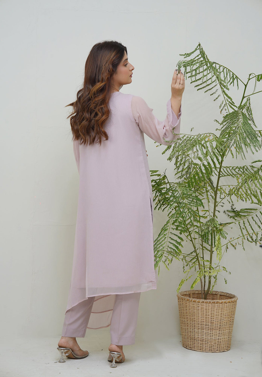 2-Piece Stitched Timeless Tea-Pink Embroidered adda Sheep