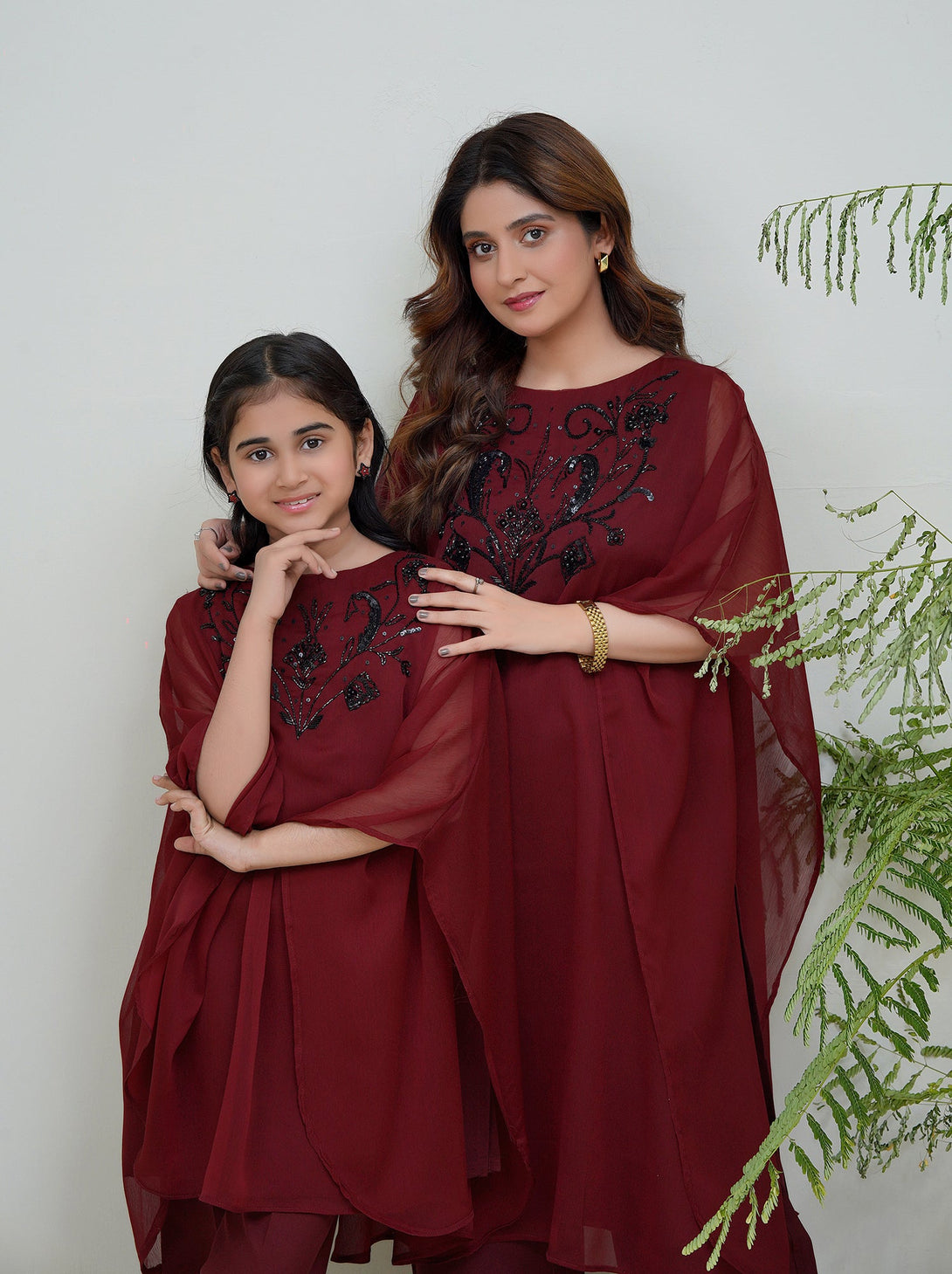 2-Piece Stitched Timeless Maroon Embroidered adda Sheep