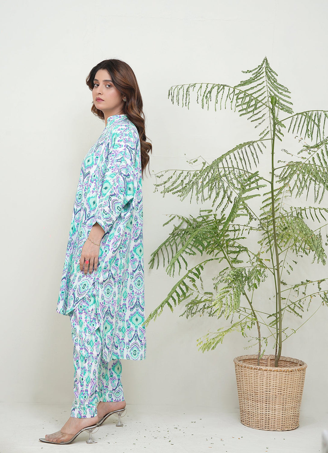 2-piece stitched Aqua printed Sheep