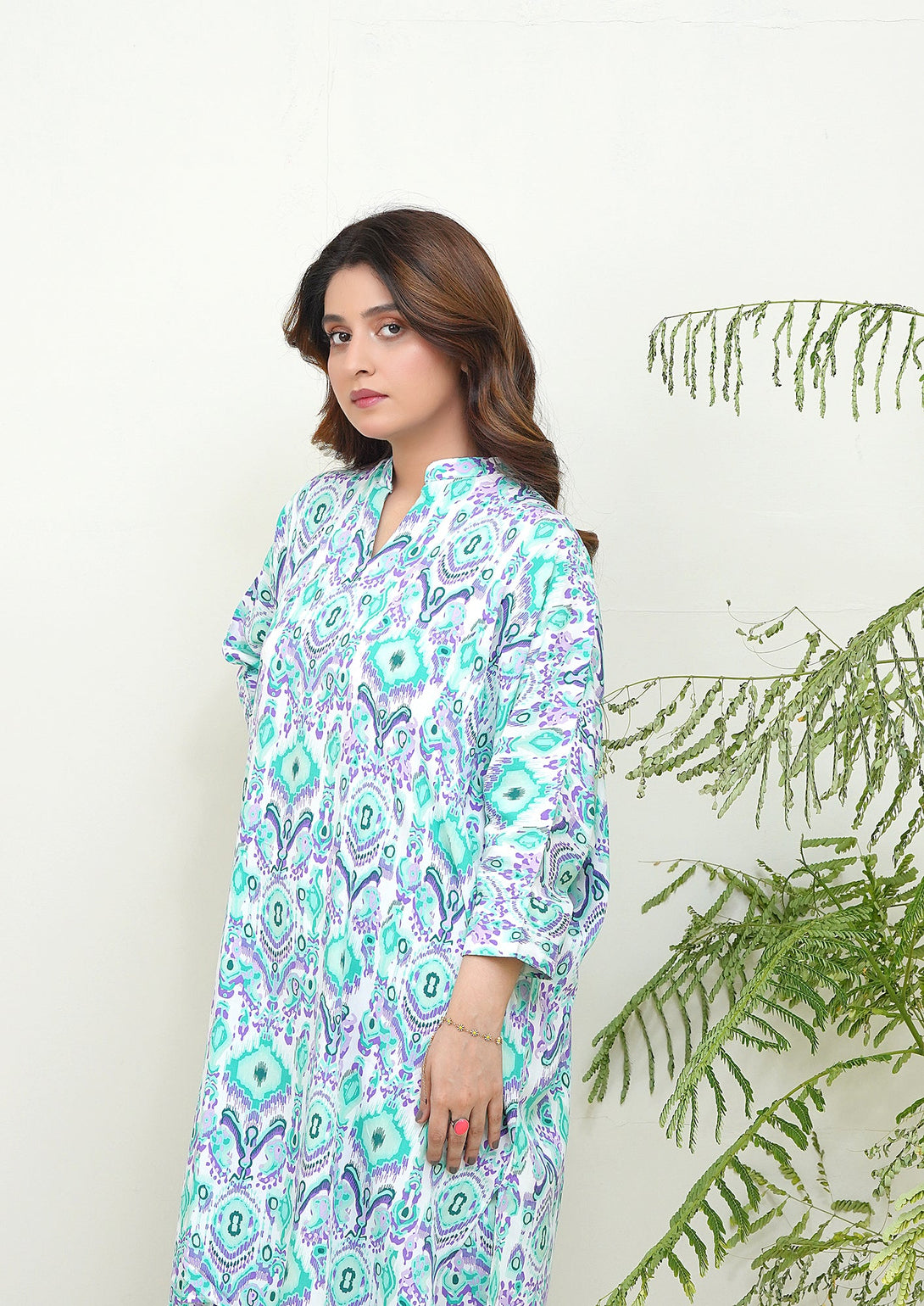 2-piece stitched Aqua printed Sheep