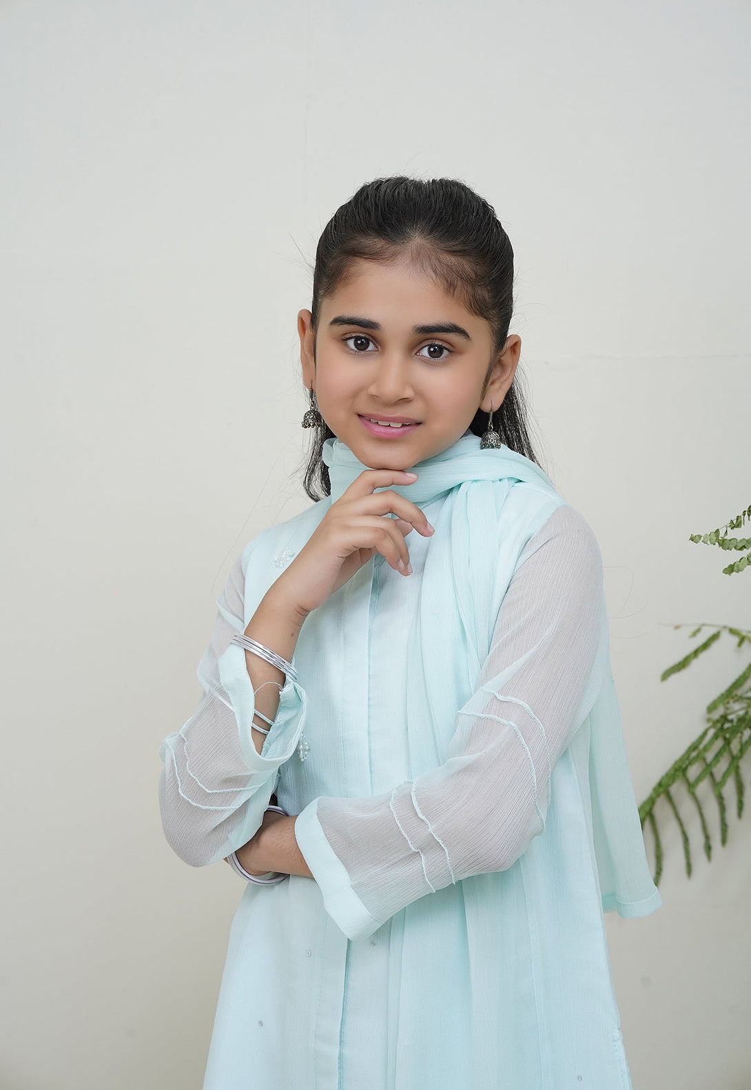 3-Piece Set Chambray  Embroidered Sheep