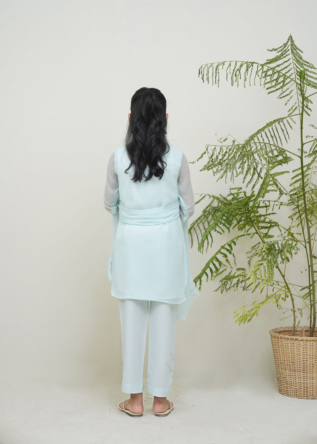 3-Piece Set Chambray  Embroidered Sheep