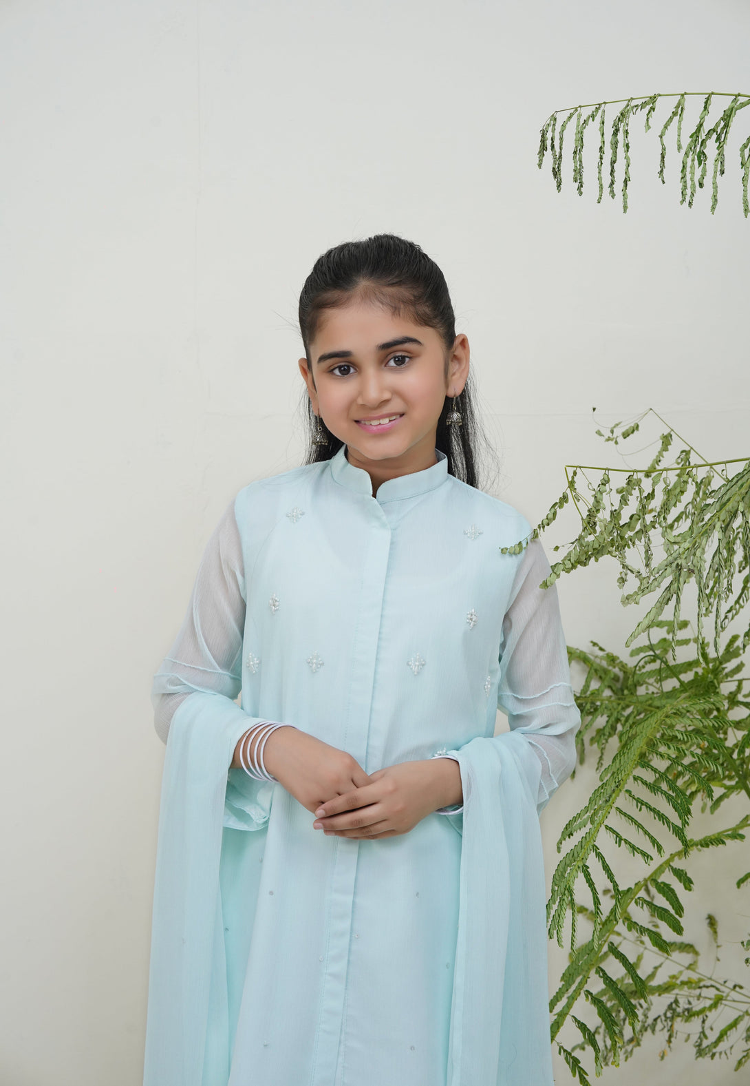 3-Piece Set Chambray  Embroidered Sheep