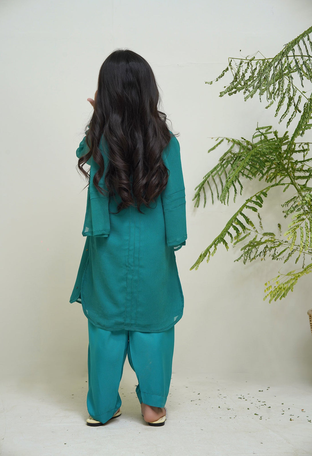 3-Piece Set Sea Green Embroidered Adda Sheep