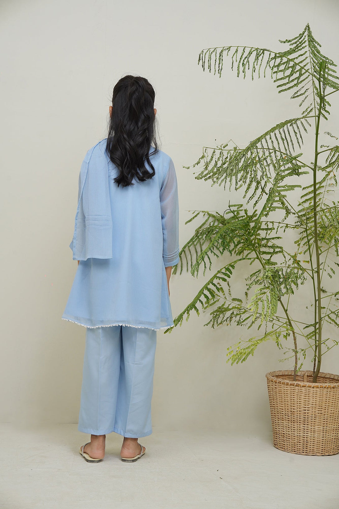 3-Piece Set Chambray  Embroidered Sheep