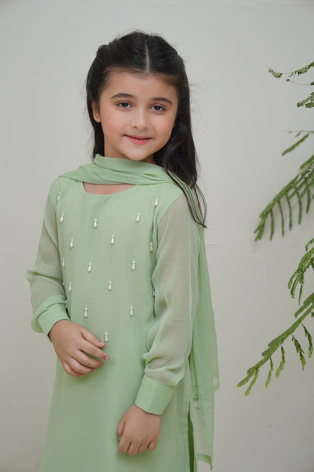 3-Piece Set Dhani Green HandEmbroidered Sheep