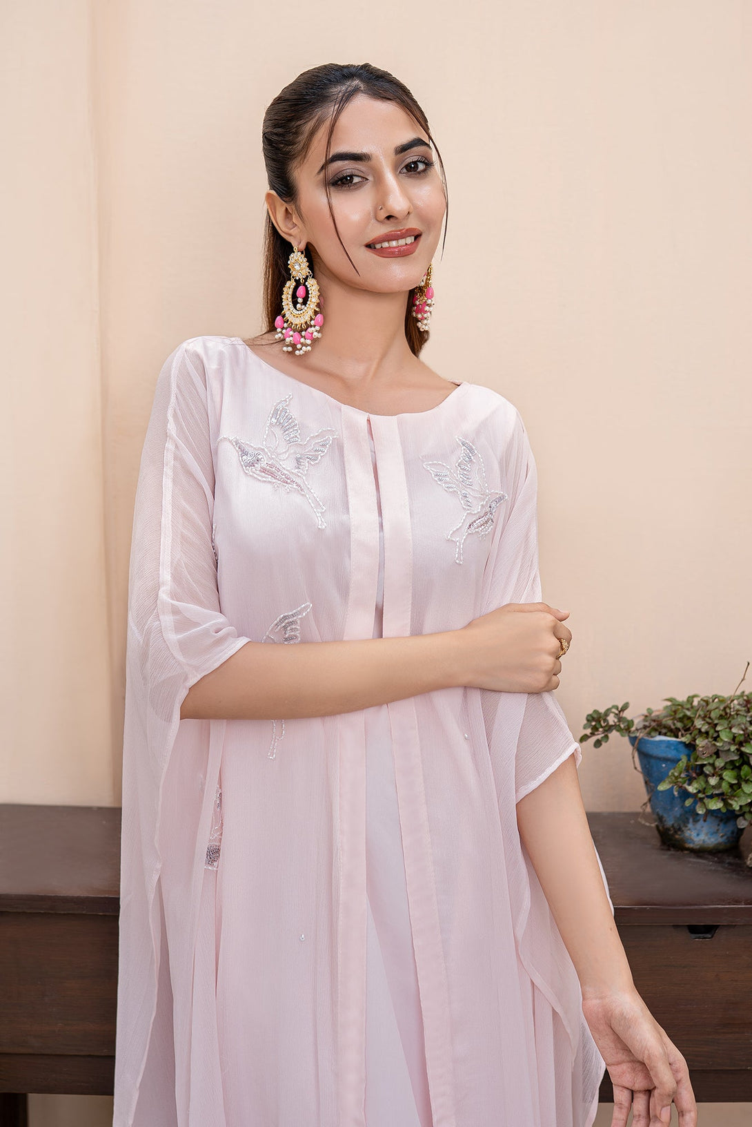Classic Power Pink Embroidered stitched 2-piece Sheep