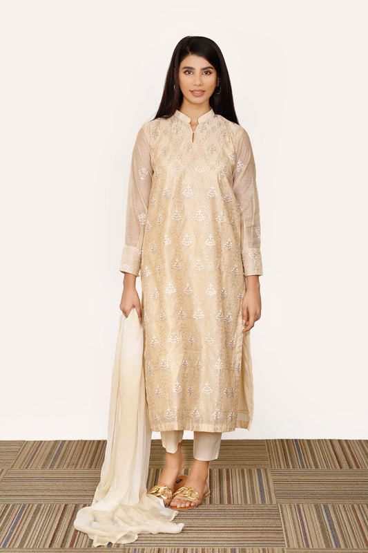 Petrova Embroidered Shirt With Dupatta