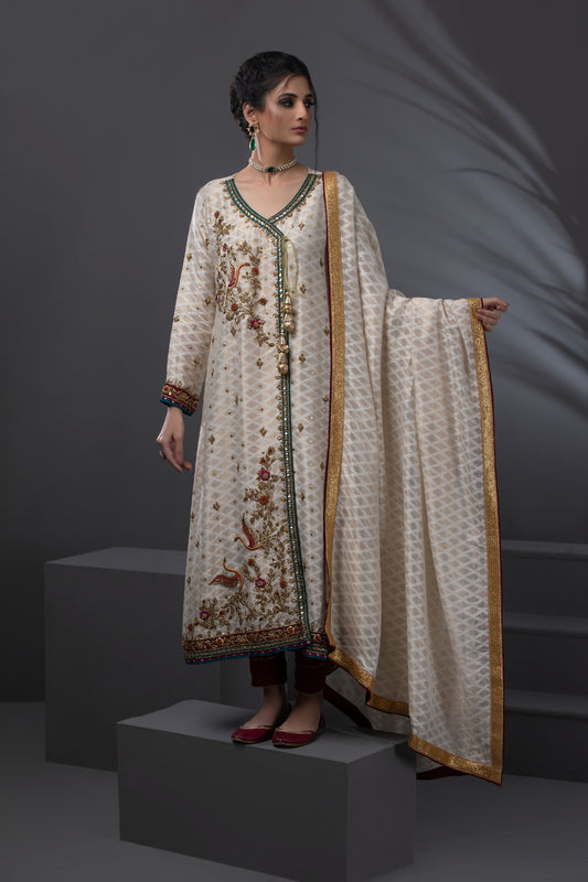 Lia Embroidered Shirt With Pants & Dupatta 3-Piece Stitched